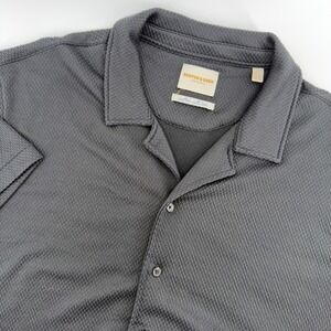 Scotch & Soda Mens XXL Waffle Knit Camp‎ Collar Shirt Black